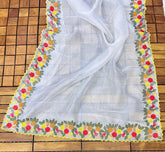 SEMI ORGANZA BEAUTIFUL VISCOSE EMBROIDERY SAREE